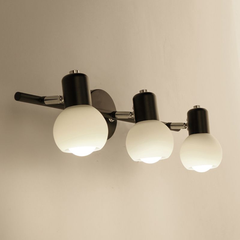 Valentina Applique Murale Boule Moderne, Verre/Métal, Noir/Blanc, Salon - Neutralighting