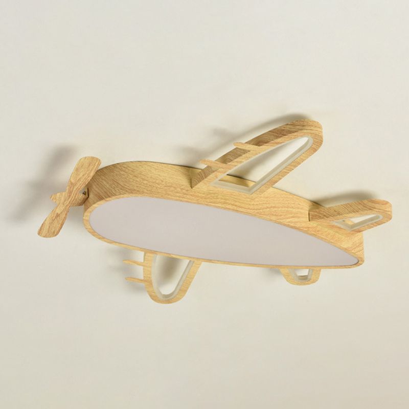 Aria Design LED Plafonnier Avion Moderne Bois/Acrylique Bois/Beige Salon - Neutralighting