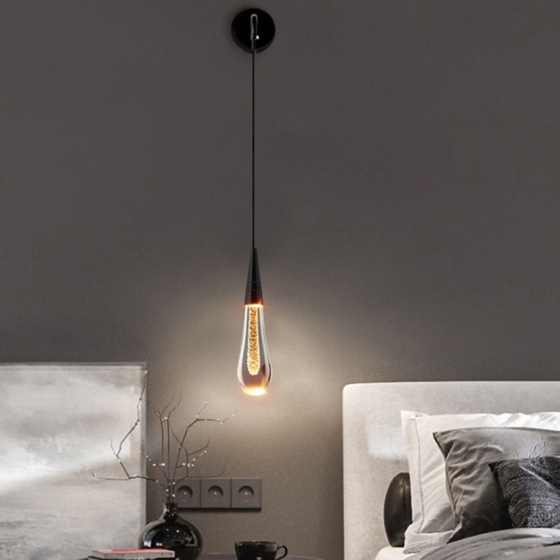 Kristy Design LED Applique Murale Goutte d’Eau Moderne Cristal Noir/Or Chambre à Coucher - Neutralighting