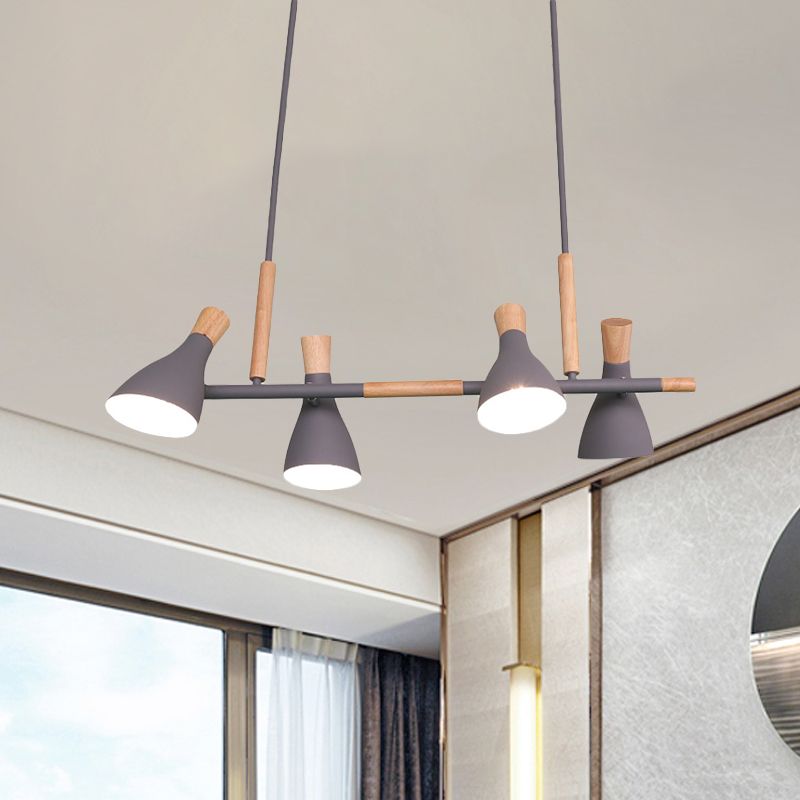 Valentina Luminaires Suspensions 4 Lampes Nordique Bois/Métal Blanc/Vert/Gris Cuisine/Salon - Neutralighting