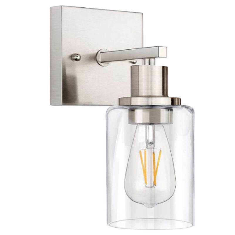 Silva Applique Murale Miroir Cylindrique Moderne, Verre/Métal, Noir/Or/Nickel, Chambre - Neutralighting
