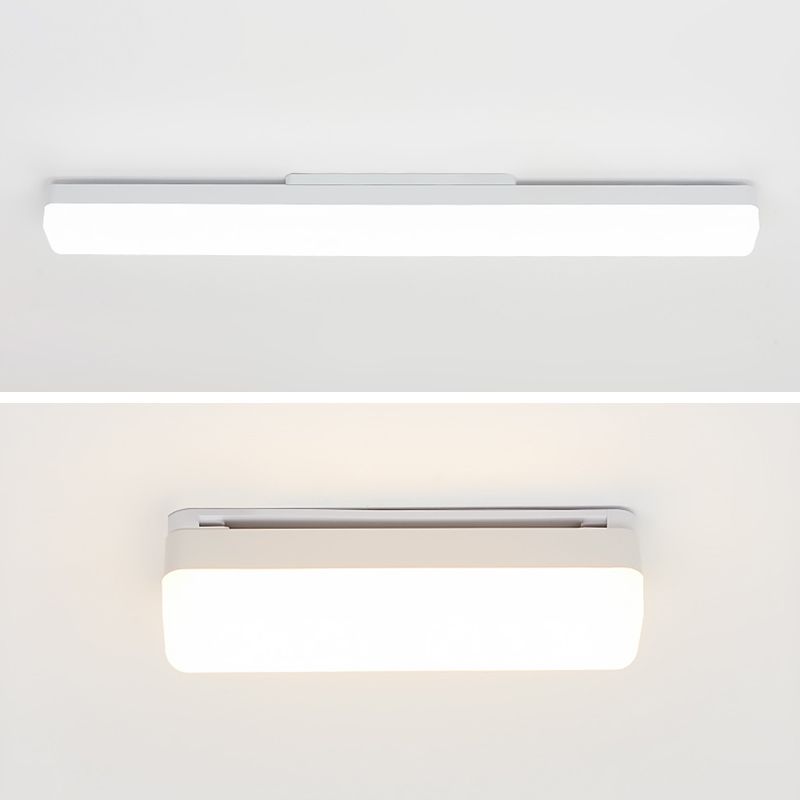Ray Applique de Vanité Rectangulaire Simple, Acrylique, Blanc, Couloir/Salle de Bain - Neutralighting