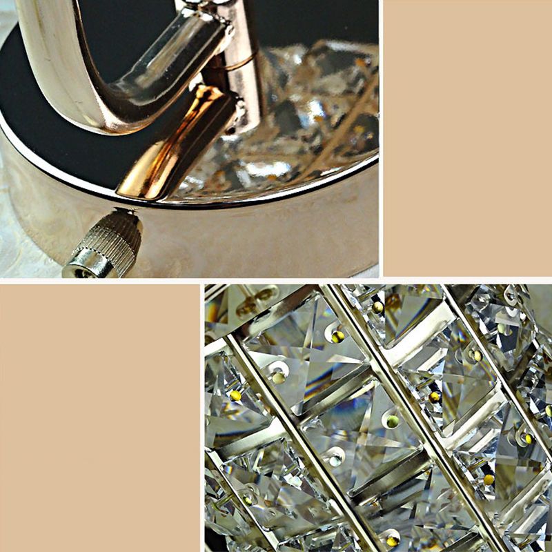Kristy Applique Murale Cylindrique Luxe, Cristal/Métal, Or/Chromé, Salon - Neutralighting
