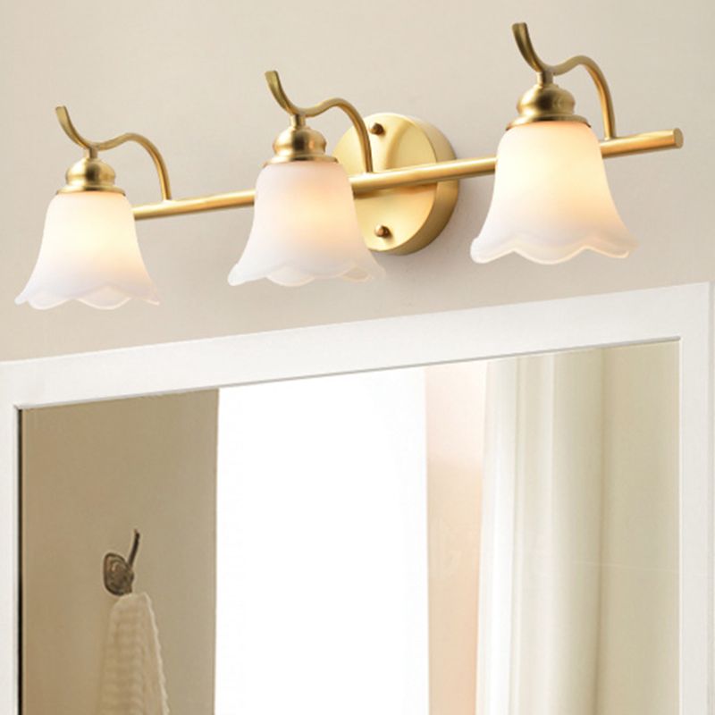 Ray Applique Murale Fleur Moderne, Métal/Verre, Or, Salle de Bain - Neutralighting