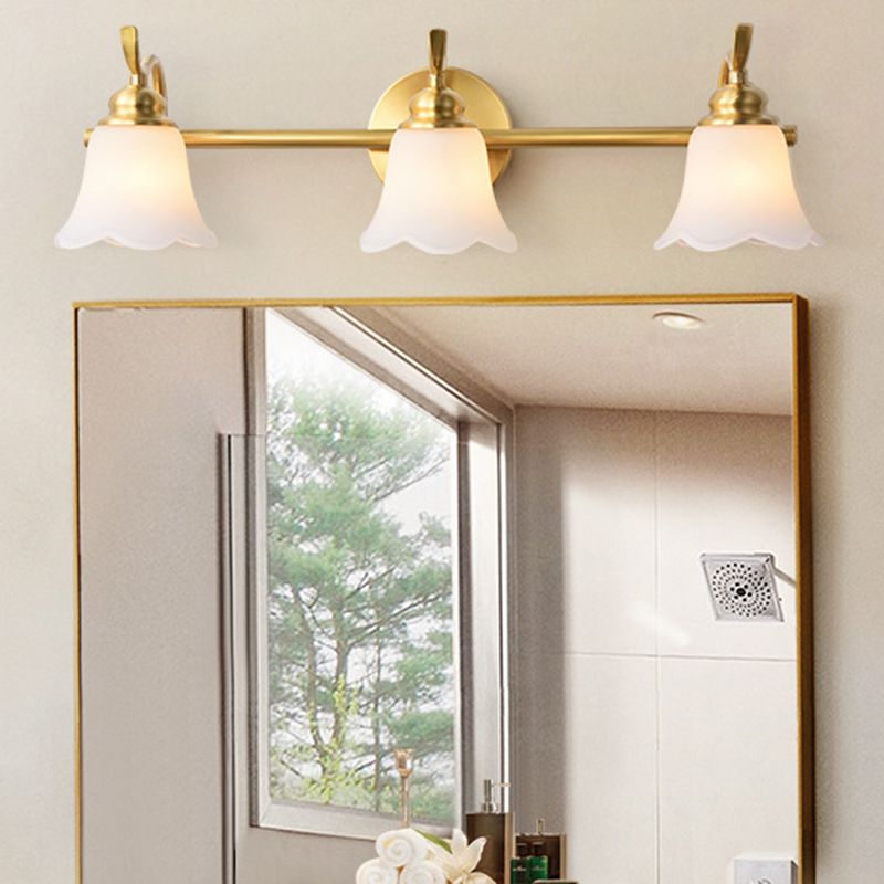 Ray Applique Murale Fleur Moderne, Métal/Verre, Or, Salle de Bain - Neutralighting