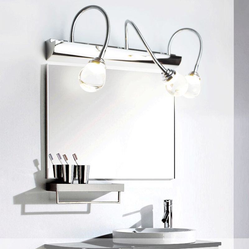 Arisha Applique Murale Miroir Boule Moderne, Métal/Acryliuqe, Argent, Salle de Bain - Neutralighting