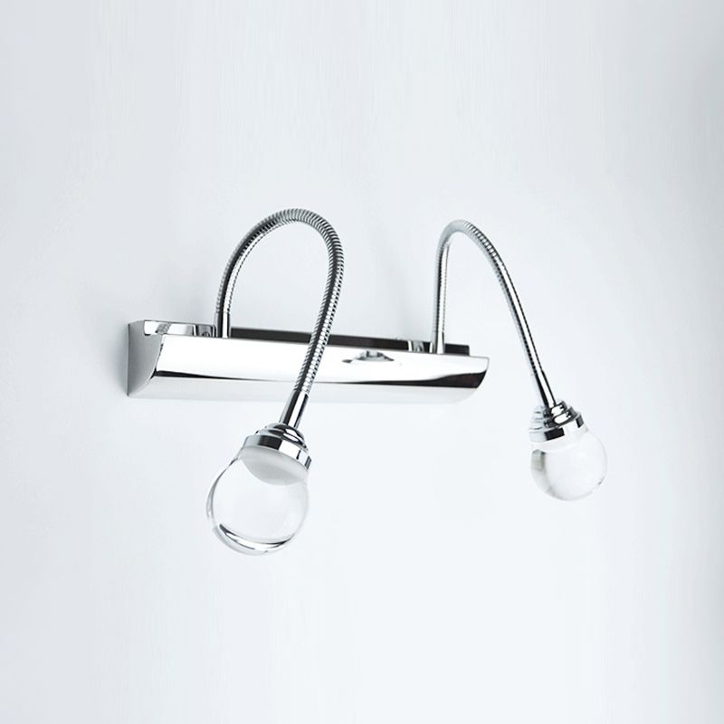 Arisha Applique Murale Miroir Boule Moderne, Métal/Acryliuqe, Argent, Salle de Bain - Neutralighting