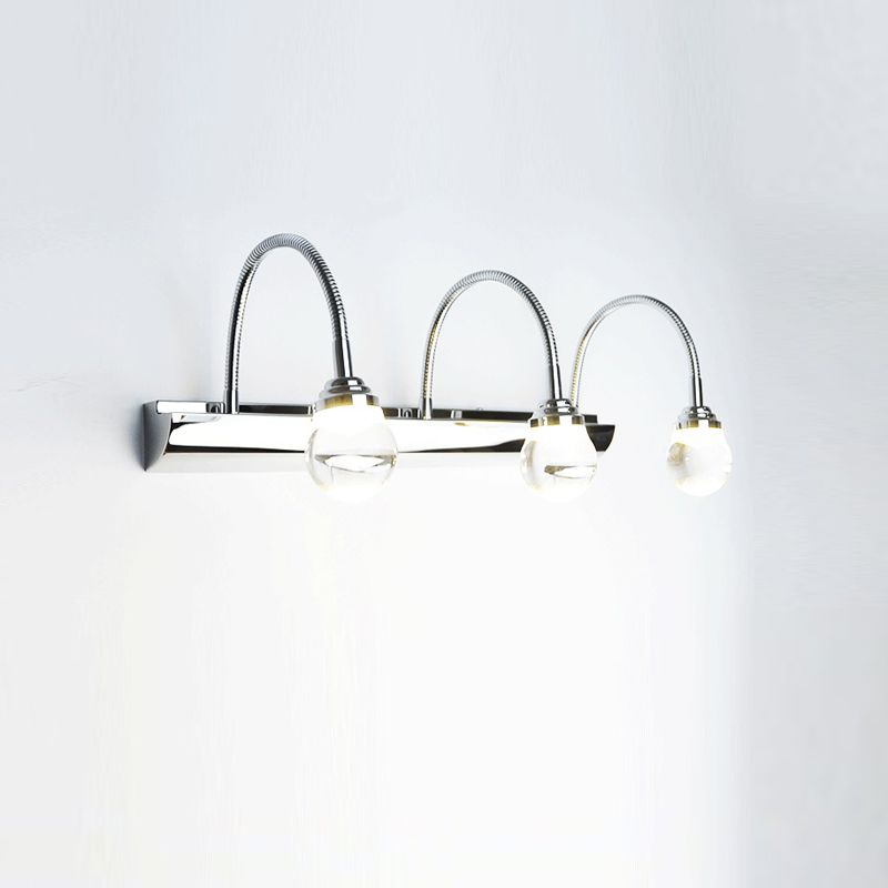 Arisha Applique Murale Miroir Boule Moderne, Métal/Acryliuqe, Argent, Salle de Bain - Neutralighting