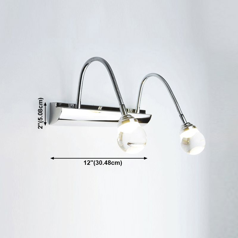 Arisha Applique Murale Miroir Boule Moderne, Métal/Acryliuqe, Argent, Salle de Bain - Neutralighting