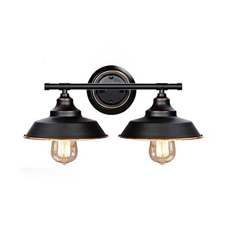 Silva Applique Plateau Murale Rétro, Métal, Noir, Salon/Chambre - Neutralighting