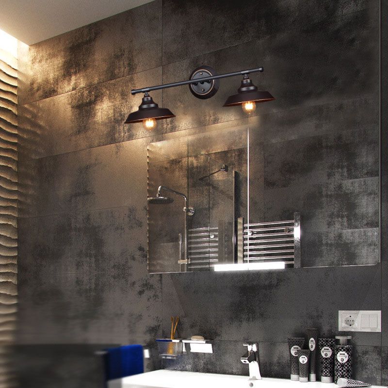 Silva Applique Plateau Murale Rétro, Métal, Noir, Salon/Chambre - Neutralighting