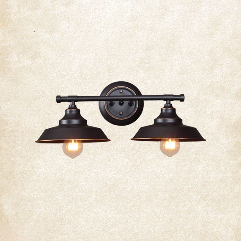 Silva Applique Plateau Murale Rétro, Métal, Noir, Salon/Chambre - Neutralighting
