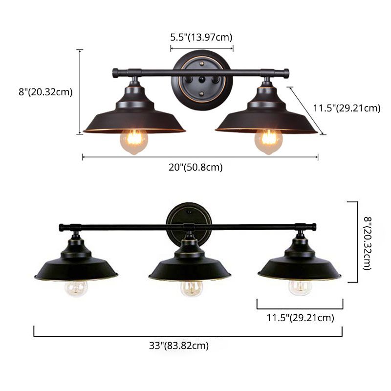 Silva Applique Plateau Murale Rétro, Métal, Noir, Salon/Chambre - Neutralighting