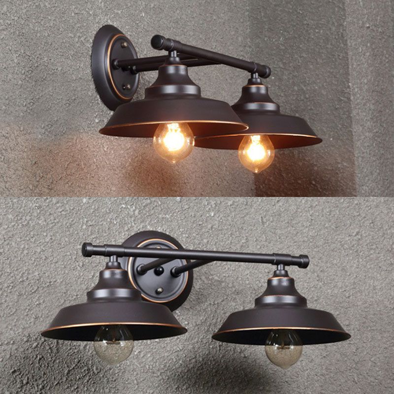 Silva Applique Plateau Murale Rétro, Métal, Noir, Salon/Chambre - Neutralighting