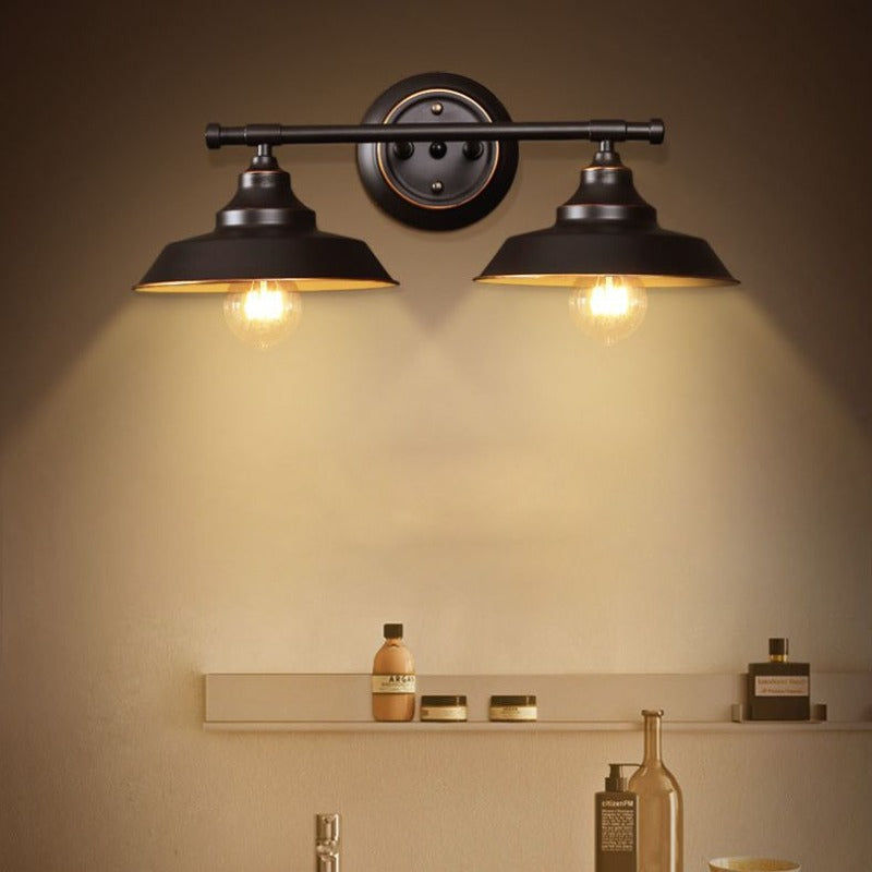 Silva Applique Plateau Murale Rétro, Métal, Noir, Salon/Chambre - Neutralighting
