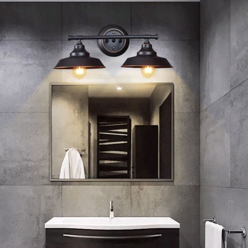 Silva Applique Plateau Murale Rétro, Métal, Noir, Salon/Chambre - Neutralighting