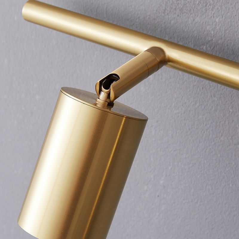 Arisha Applique Murale Cylindrique Minimaliste, Métal, Noir/Laiton, Salle de Bain - Neutralighting