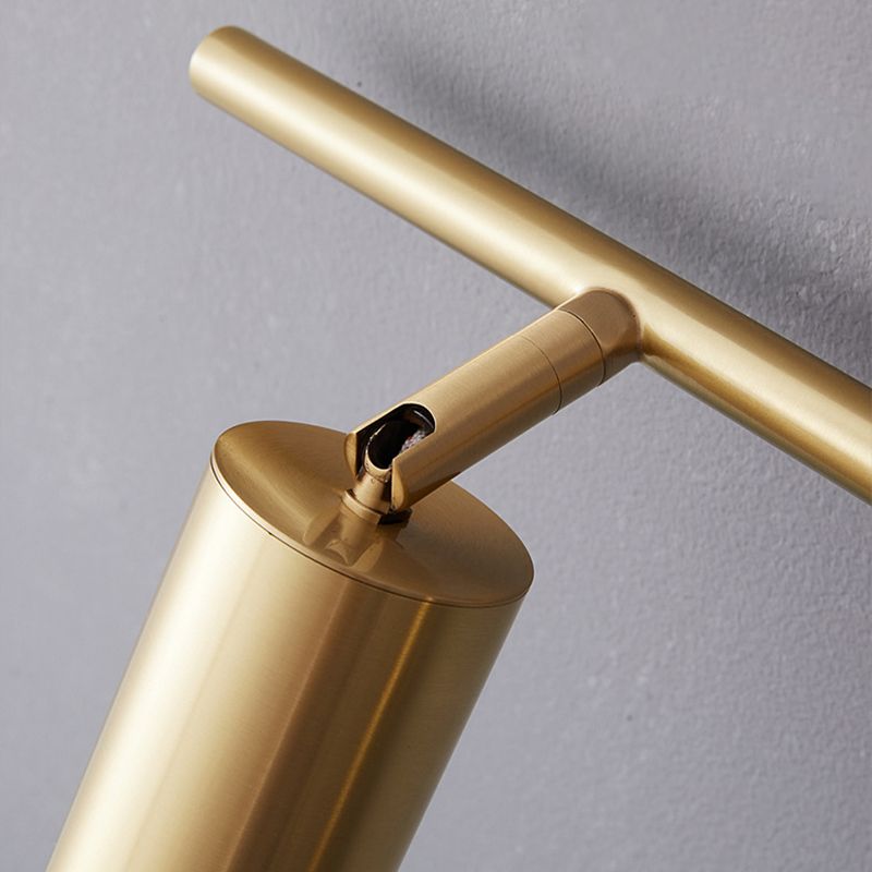 Arisha Applique Murale Cylindrique Minimaliste, Métal, Noir/Laiton, Salle de Bain - Neutralighting