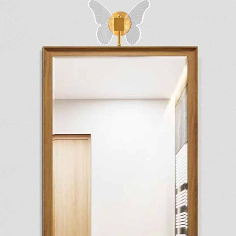 Arisha Applique Miroir Papillon Design, Métal/Acrylique, Or, Chambre - Neutralighting