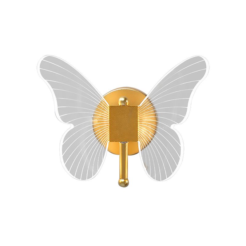 Arisha Applique Miroir Papillon Design, Métal/Acrylique, Or, Chambre - Neutralighting