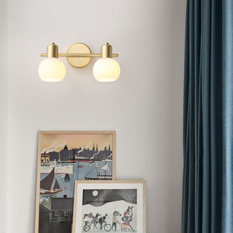 Valentina Applique Murale Globe Simple, Métal/Verre, Doré, Chambre - Neutralighting