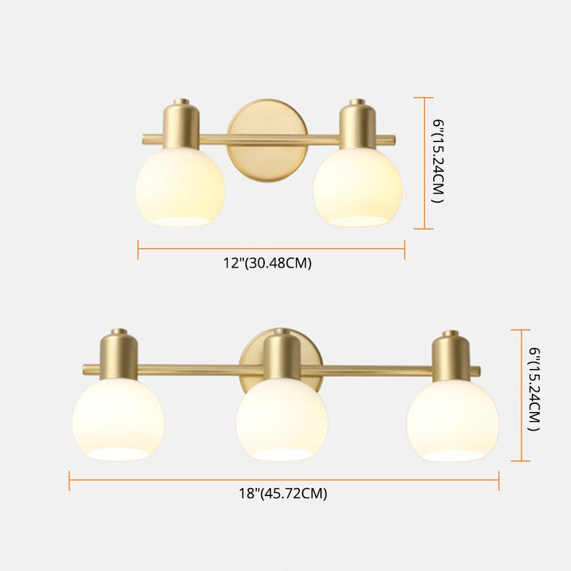 Valentina Applique Murale Globe Simple, Métal/Verre, Doré, Chambre - Neutralighting
