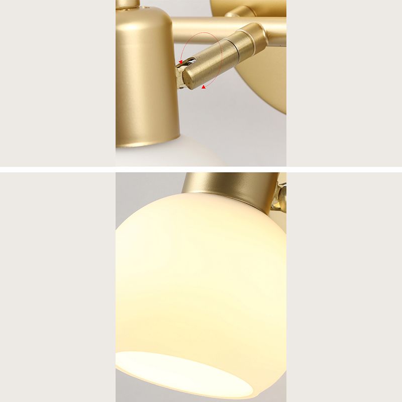 Valentina Applique Murale Globe Simple, Métal/Verre, Doré, Chambre - Neutralighting