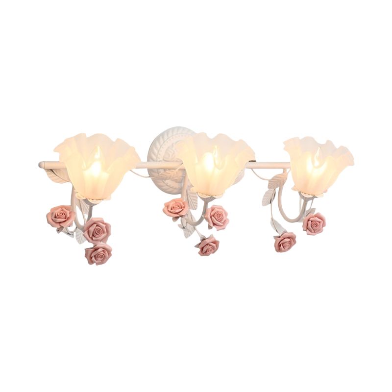 Ray Applique Murale Miroir de Forme de Fleur Vintage, Métal/Verre, Rose/Bleu, Salon - Neutralighting