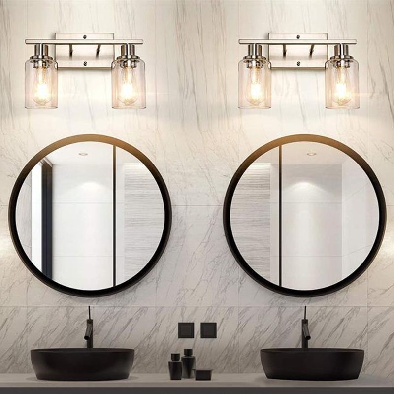 Silva Applique Murale Miroir Cylindrique Moderne, Verre/Métal, Noir/Or/Nickel, Chambre - Neutralighting
