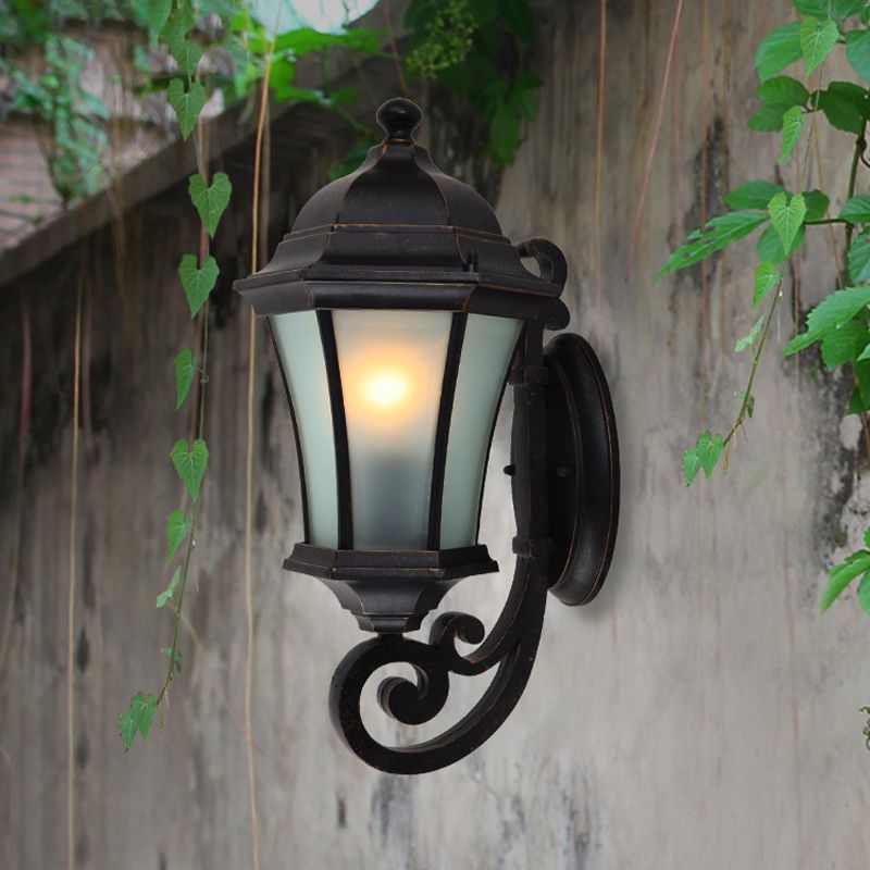 Silva Vintage LED Applique Noir Métal Verre Extérieur Jardin Balcon - Neutralighting