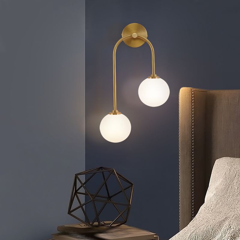 Valentina Applique Murale Globe Moderne, Métal/Verre, Laiton, Salon - Neutralighting