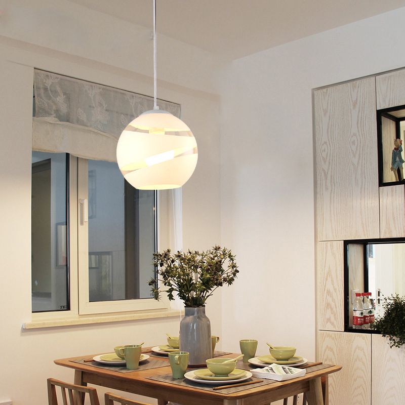 Valentina LED Suspension Noir/Blanc Metal Verre Salon Chambre à coucher - Neutralighting