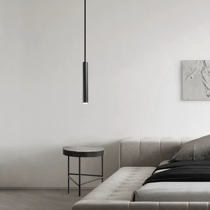 Ray Suspension Cylindre Moderne, Métal, Noir, Salon - Neutralighting
