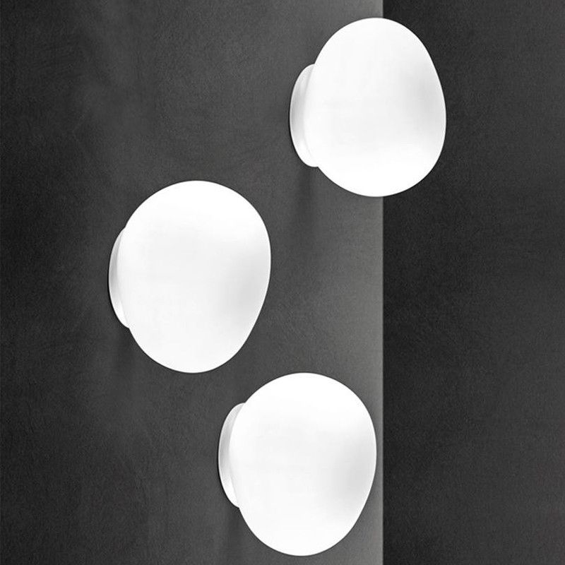Valentina Applique Murale en Forme d'œuf Moderne, Métal/Verre, Blanc, Salon - Neutralighting