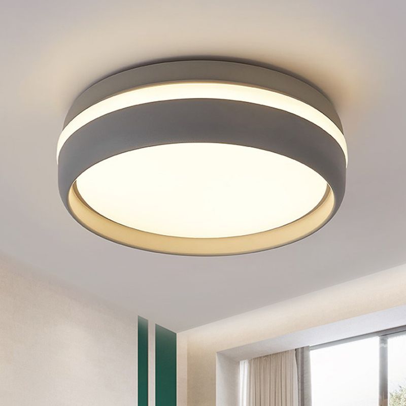 Arisha Plafonnier Rond Moderne, Métal, Noir/Gris, Salon - Neutralighting