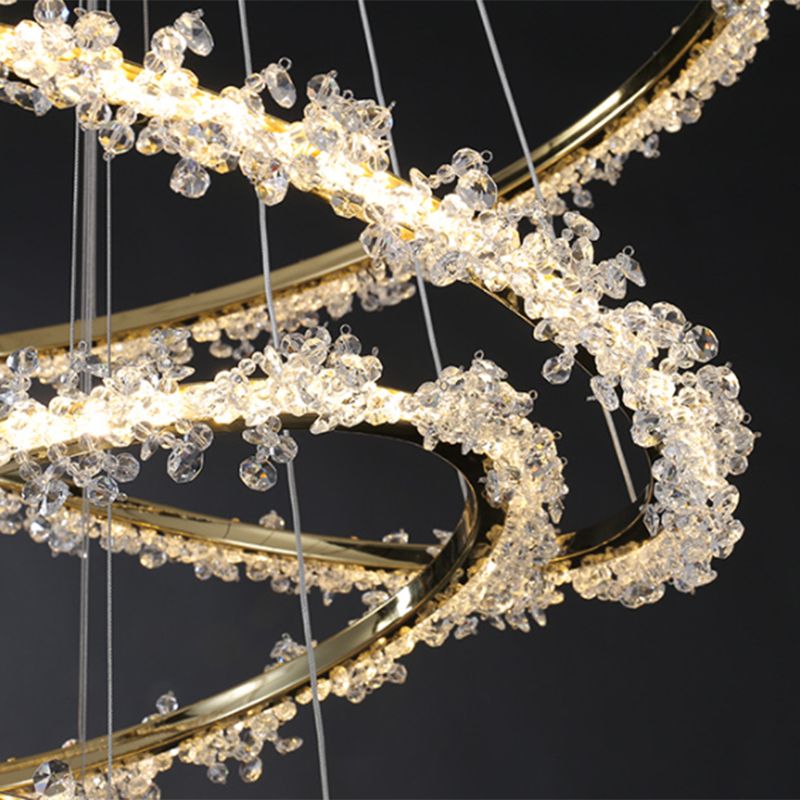 Kristy Lustre Cercle Luxueux, Metal/Cristal, Or, Salon - Neutralighting