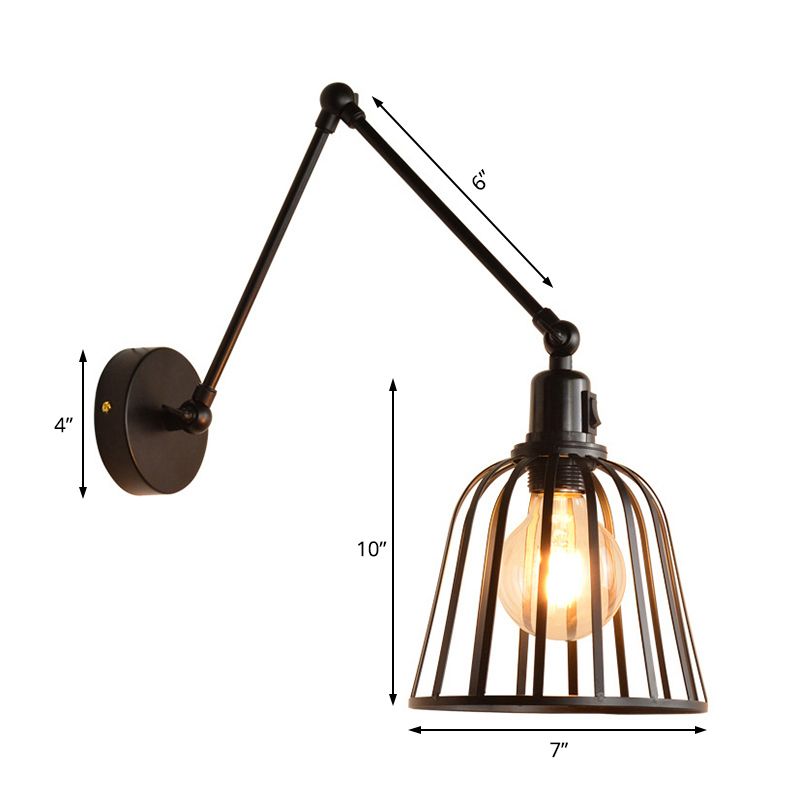 Silva Applique Murale Orientable Industrielle, Métal, Noir, Salon - Neutralighting