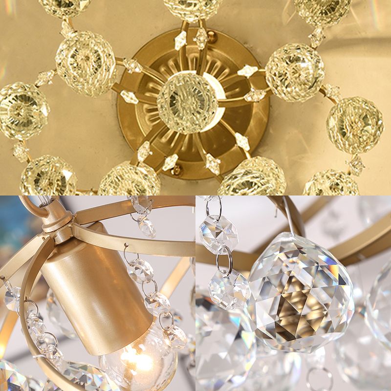 Valentina Design LED Plafonnier Laiton Cristal Salon Chambre à coucher - Neutralighting