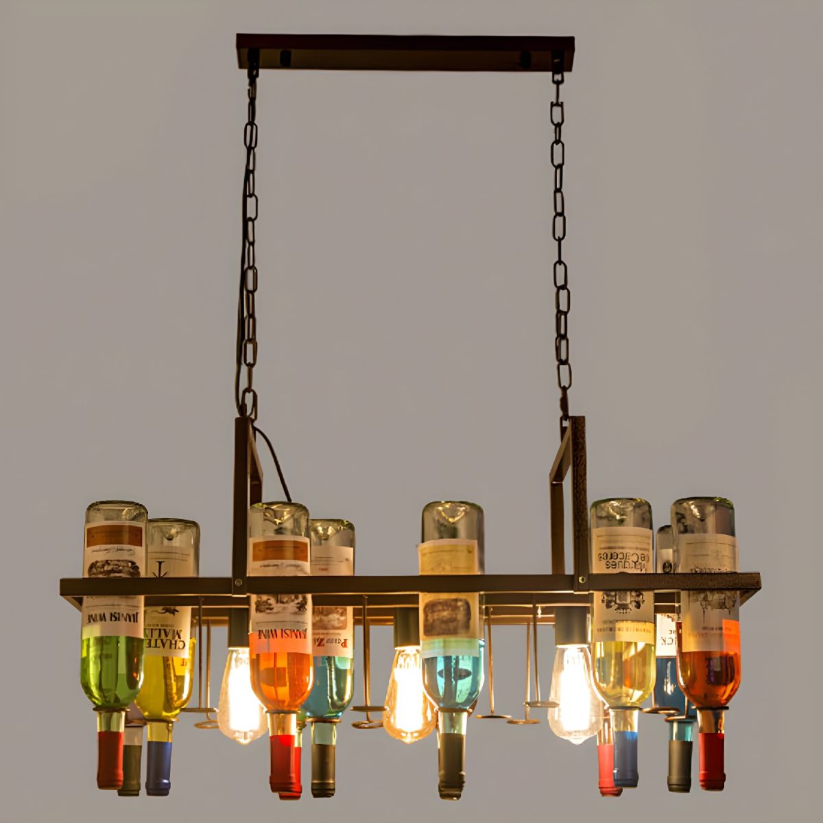 Valentina LED Art Déco Bouteille de Vin Verre Suspension Chambre Salon - Neutralighting