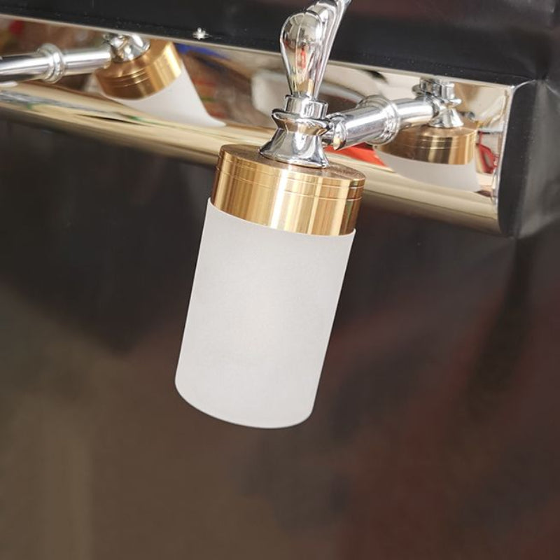 Arisha Applique Murale de Vanité Cylindrique Moderne, Métal/Acrylique, Salle de Bain - Neutralighting