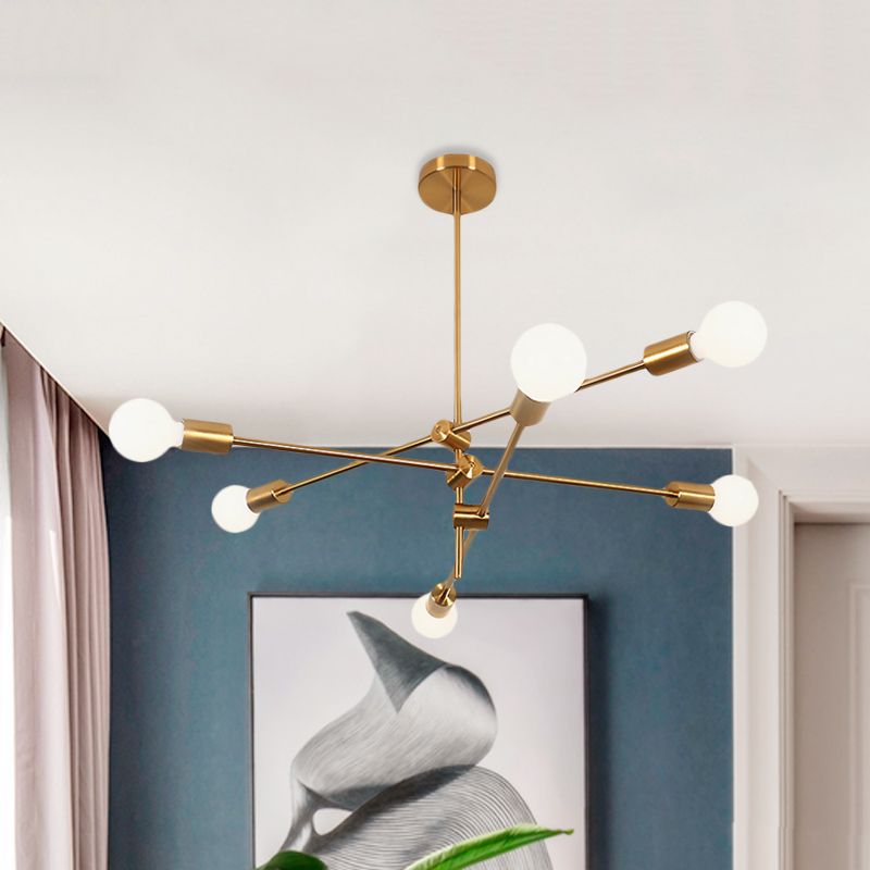 Valentina Moderne Lustre Noir/Doré Métal/Verre Salon Chambre à coucher - Neutralighting