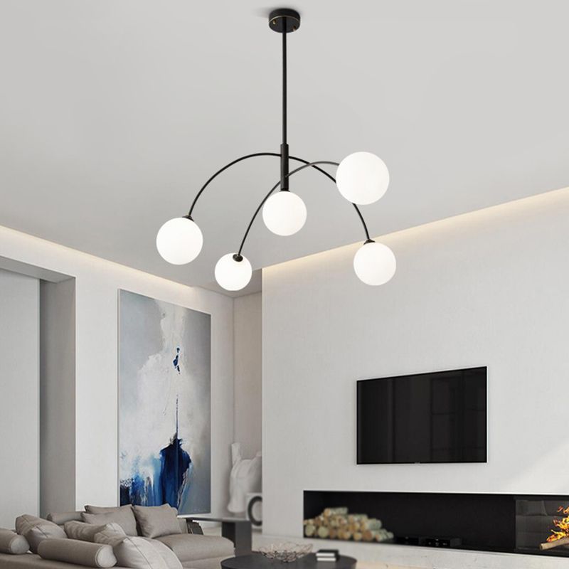 Valentina Lustre Minimaliste, Metal/Verre, Noir/Or, Salon - Neutralighting