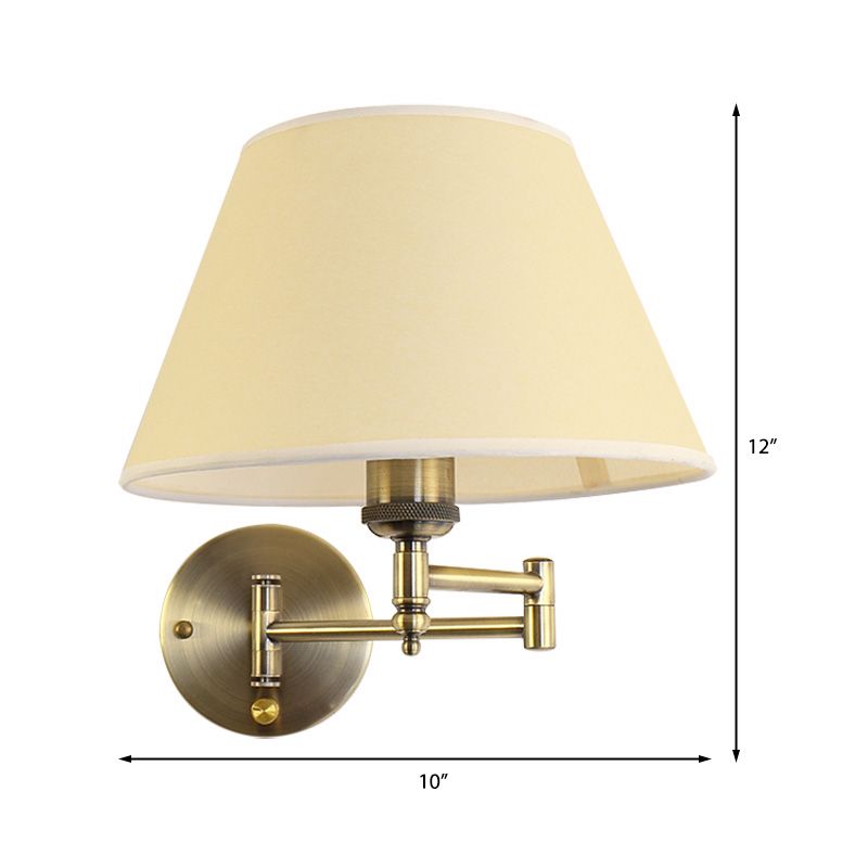 Arisha Applique Murale Réglable Vintage, Tissu, Blanc/Beige, Chambre - Neutralighting