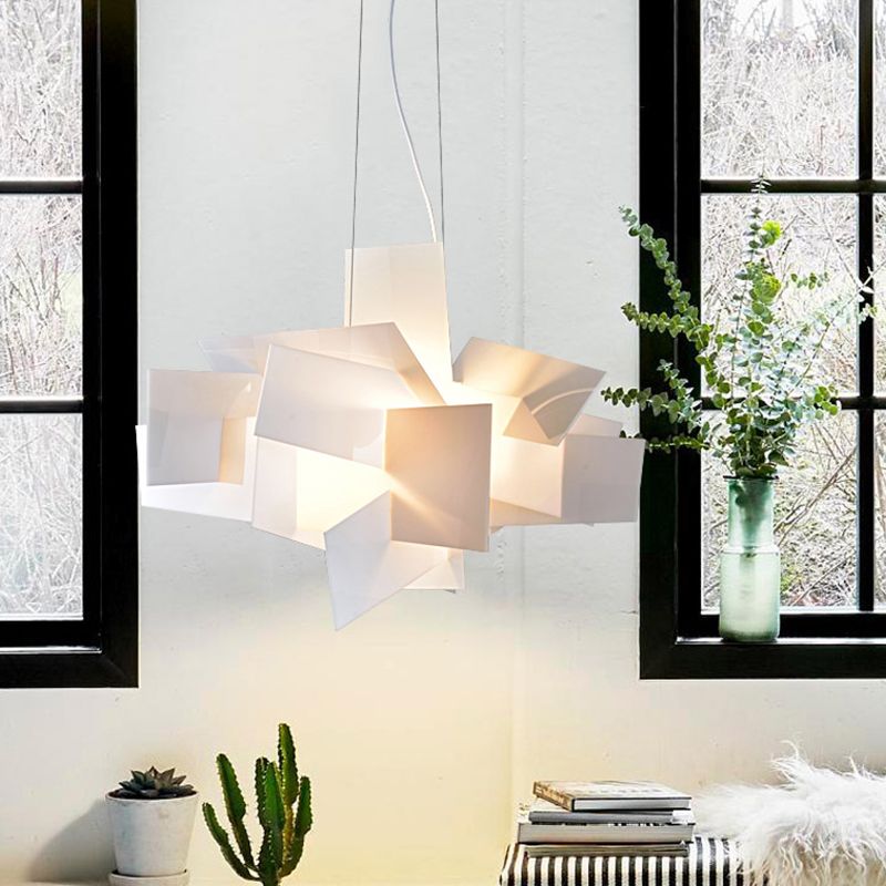 Ritta Art LED Suspension Blanc Rouge Métal Acrylique Salon - Neutralighting