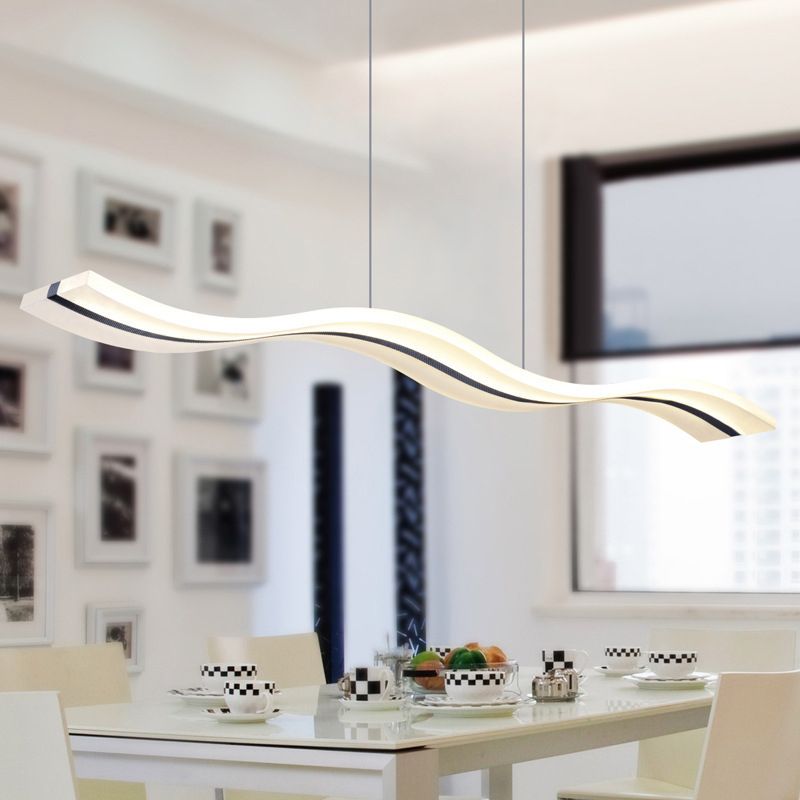 Arisha Moderne LED Suspension Blanc Métal Acrylique Salon Chambre à coucher - Neutralighting