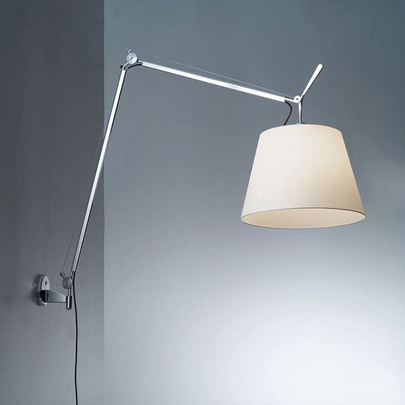 Epoch Applique Murale Orientable Minimaliste, Métal/Fabrique, Argent