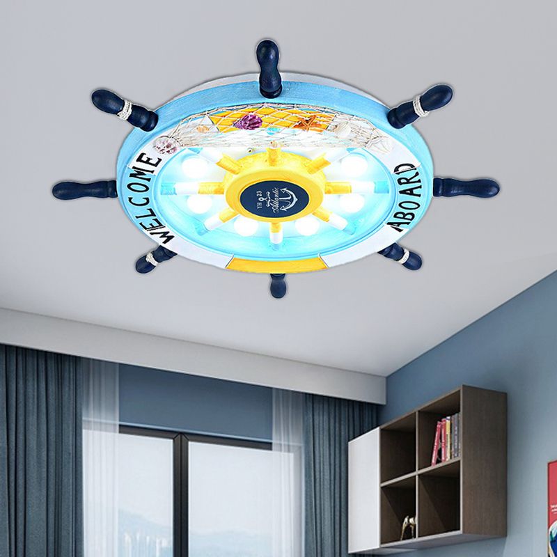 Arisha Moderne LED Plafonnier Blanc/Bleu Métal Salon Chambre à coucher - Neutralighting