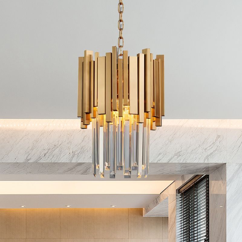 Kristy LED Suspension Or Chromé Métal Cristal Salon Chambre à couche - Neutralighting