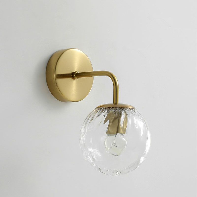 Valentina Applique Murale Boule Moderne, Métal/Verre, Noir/Or, Chambre à Coucher - Neutralighting