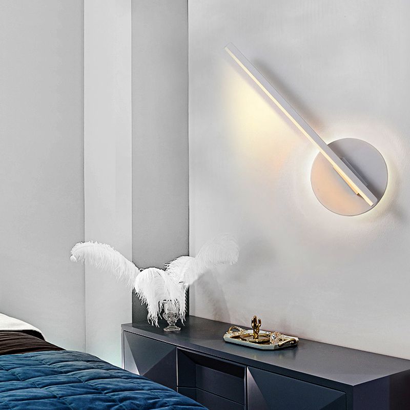 Ray Ronde LED Applique Murale Blanc Noir Acrylique Métal Salon - Neutralighting